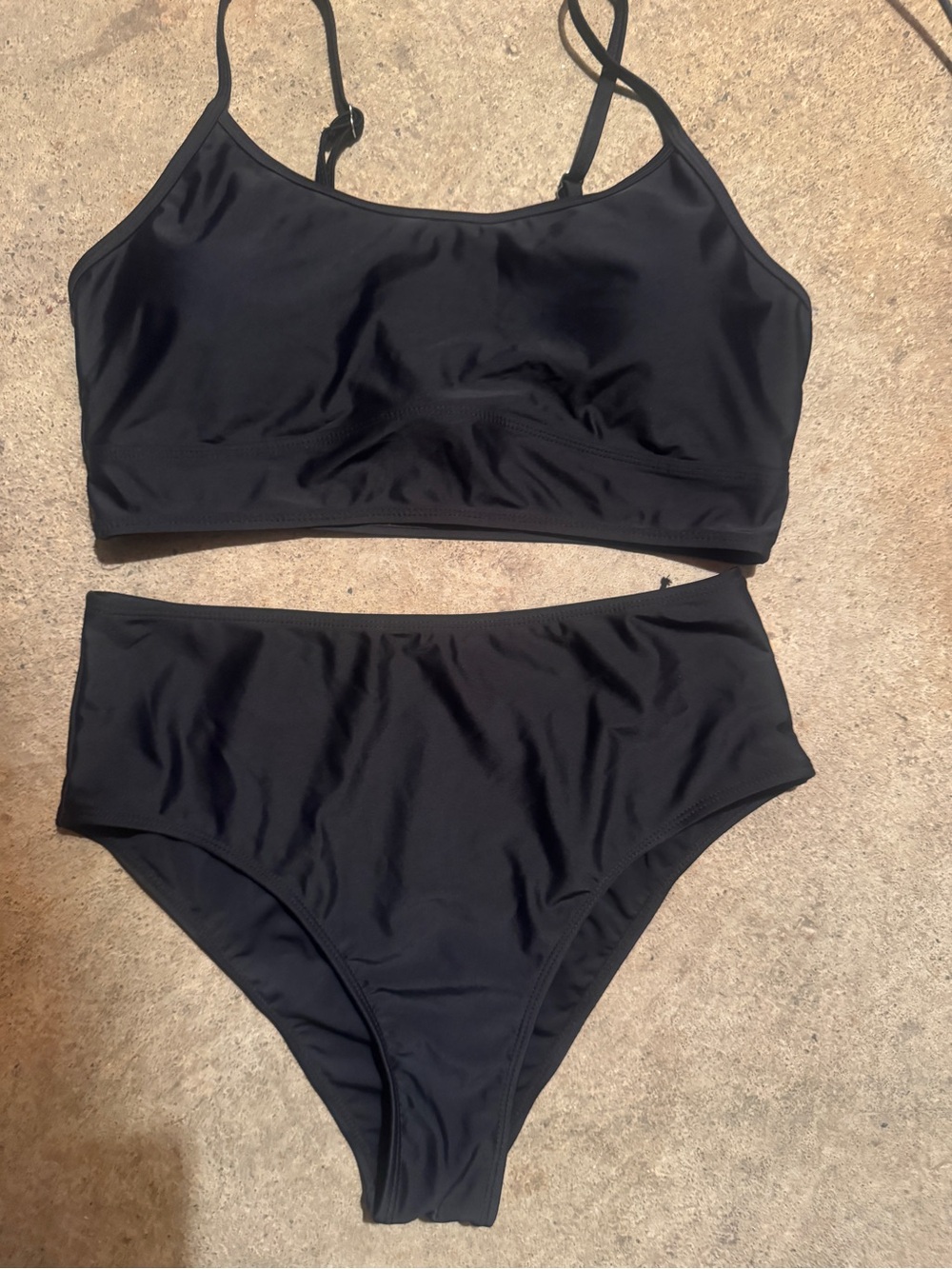 Black High-Waist Bikini Set - Sleek Two-Piece Swimwear